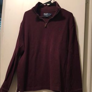 Men’s polo burgundy quarter zip sweater